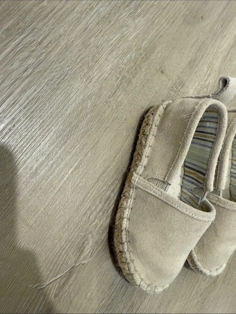 Zara Kids Cream Suede Slip-On Moccasins